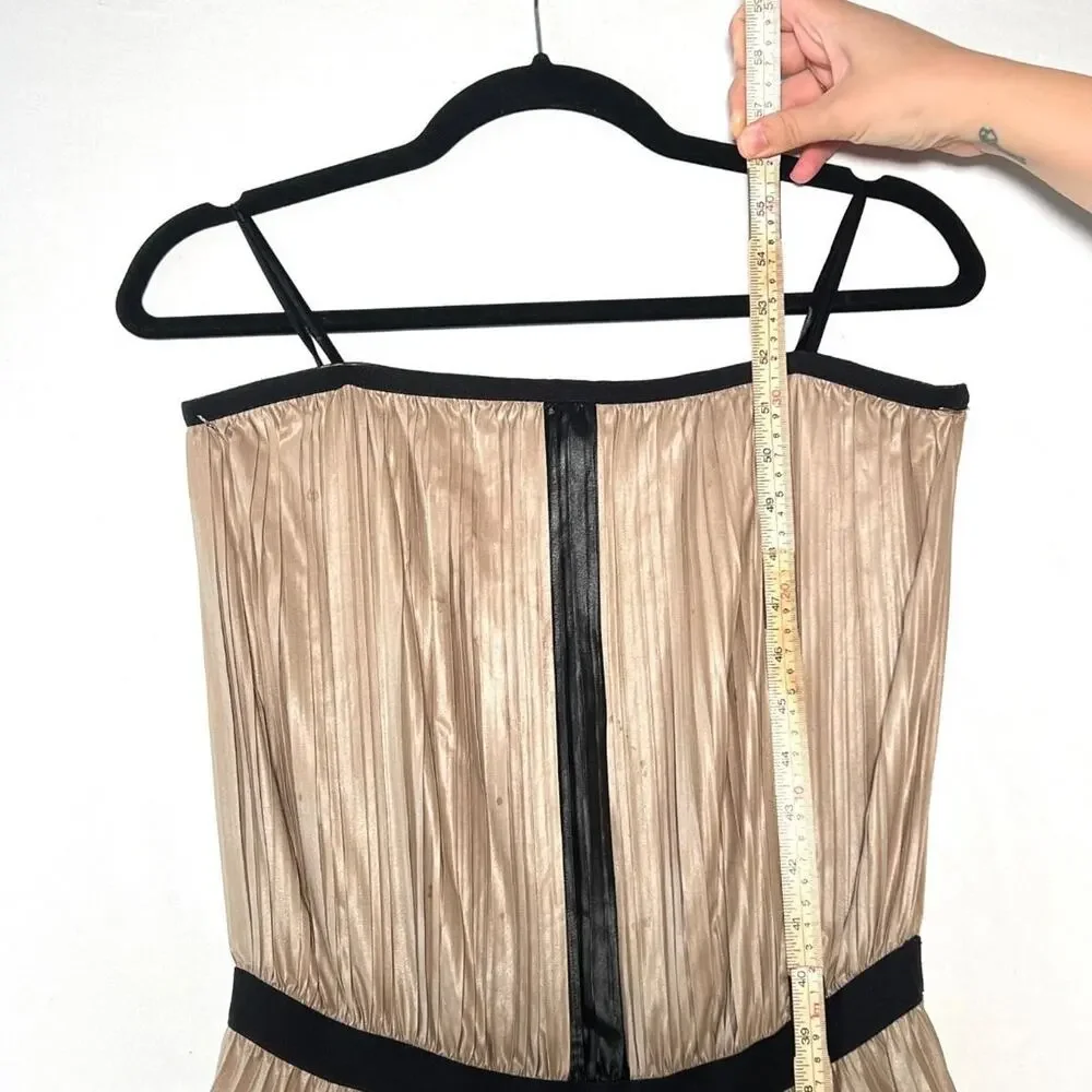 Lilyan Colorblocked Dress by BCBGMAXAZRIA NWT as is Flaw Flowy Wedding Guest sm - Picture 8 of 12